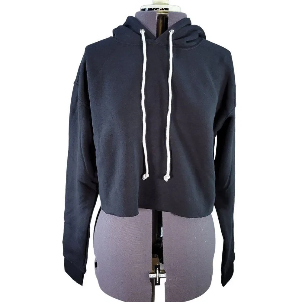 Wild Fable Women's Black Cropped Hoodie Sz M - Picture 1 of 6